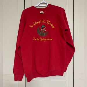Vintage 1980’s  Single Stitch Fruit of The Loom Embroidered Hunting Crewneck